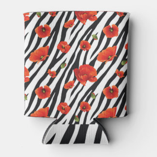 Bloemen zebra: uniek naadloos patroon. blikjeskoeler