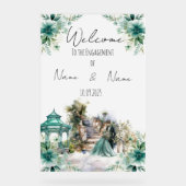 Bloemen zee groen Verloving teken Acryl Bord (Voorkant)