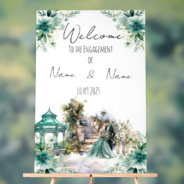 Bloemen zee groen Verloving teken Acryl Bord