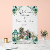 Bloemen zee groen Verloving teken Acryl Bord (Huwelijk)