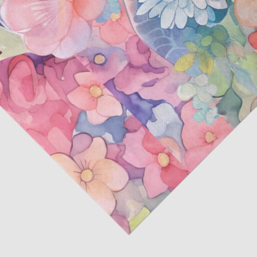 Bloemen Zee Schildpad Decoupage Tissue Paper Tissuepapier (Detail)