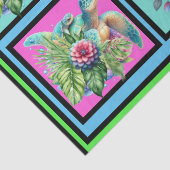 Bloemen Zee Schildpadden Tegel Patroon Decoupage Tissuepapier (Detail)