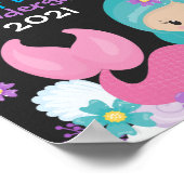 Bloemen Zeemeermin Eerste Schooldag Schoolbord Poster (Hoek)