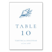 Bloemen Zeeschelp Kustbruiloft Kaart (Achterkant)