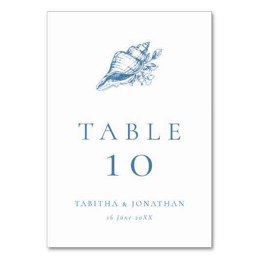  Bloemen Zeeschelp Kustbruiloft Kaart (Voorkant)