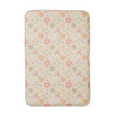 Bloemen & Zeesterren Crème & Roze Badmat (Voorkant Verticaal)