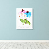 Bloemen zijn als vrienden | Inspirerend prijsopgav Canvas Afdruk (Insitu (Houten vloer))