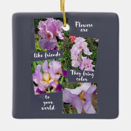 Bloemen zijn als vrienden keramisch ornament (Voorkant)
