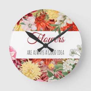 Bloemen zijn altijd een goed idee ronde klok