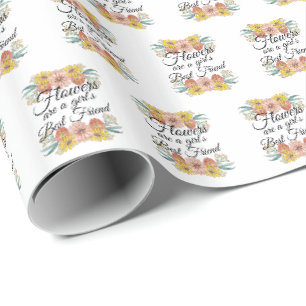 Bloemen zijn een meisje met de beste vrienden van cadeaupapier