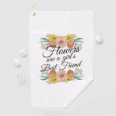 Bloemen zijn een meisje met de beste vrienden van  golfhanddoek (Insitu)