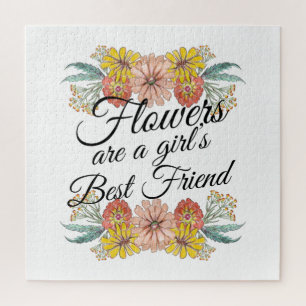 Bloemen zijn een meisje met de beste vrienden van  legpuzzel