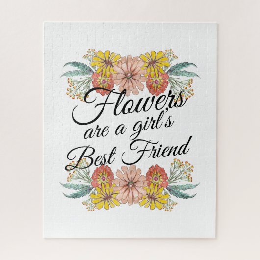 Bloemen zijn een meisje met de beste vrienden van  legpuzzel (Verticaal)