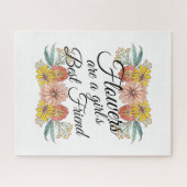 Bloemen zijn een meisje met de beste vrienden van  legpuzzel (Horizontaal)