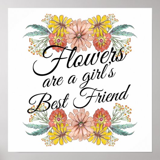 Bloemen zijn een meisje met de beste vrienden van  poster (Voorkant)