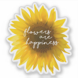 Bloemen zijn geluk citaat zonnebloem filter sticker