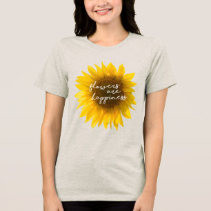Bloemen zijn geluk citaat zonnebloem filter Tri-Blend shirt