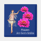 Bloemen zijn Gods glimlach Inspirerend Magneet (Voorkant)