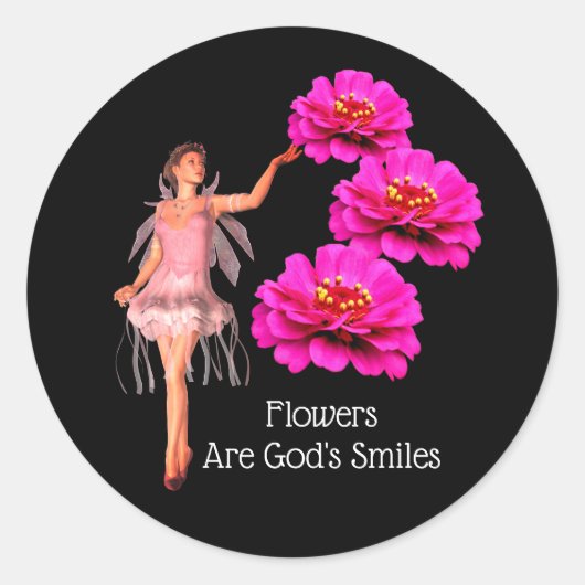 Bloemen zijn Gods glimlach Inspirerend Ronde Sticker (Voorkant)