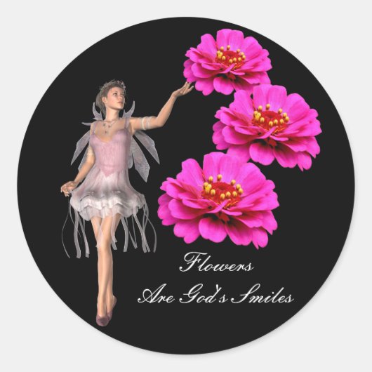 Bloemen zijn Gods glimlachte Inspirerend Sticker (Voorkant)