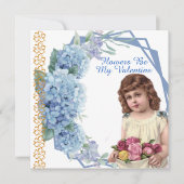 Bloemen zijn mijn Valentijn Blue Flora grote docht Feestdagenkaart (Voorkant)