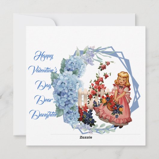 Bloemen zijn mijn Valentijn Blue Flora grote docht Feestdagenkaart (Achterkant)