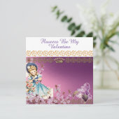 Bloemen zijn mijn Valentijn Paars Lila Feestdagenkaart (Staand voorkant)