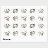 Bloemen zijn vriendelijk ronde sticker (Vel)