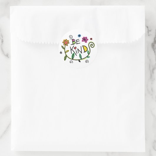 Bloemen zijn vriendelijk ronde sticker (Tas)