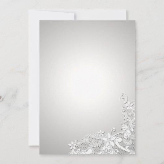  Bloemen Zilver Design Kaart (Achterkant)