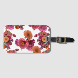 Bloemen Zinnia Boeket Maureen Girard Kleurrijk Bagagelabel