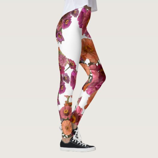 Bloemen Zinnia Boeket Maureen Girard Kleurrijk Leggings (Rechts)