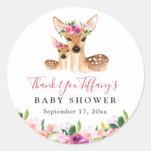 Bloemen Zoet Herten Mam En Baby Baby shower Ronde Sticker