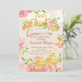 Bloemen, zoet, Roos Gold Quinceañera Kaart (Staand voorkant)