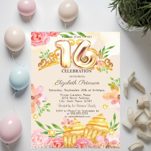 Bloemen Zoetigheden Diamanten Sweet 16 Kaart