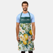 Bloemen Zomer citroen citrus gepersonaliseerde naa Schort (Gedragen)