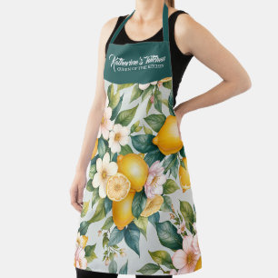 Bloemen Zomer citroen citrus gepersonaliseerde naa Schort
