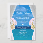 Bloemen Zomer Oceaan Tropische Strand Bruiloft Kaart (Voorkant)