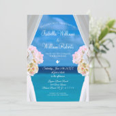 Bloemen Zomer Oceaan Tropische Strand Bruiloft Kaart (Staand voorkant)