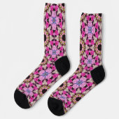 Bloemen zomer roze patroon sokken (Links)