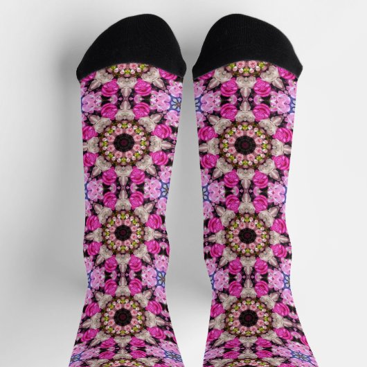 Bloemen zomer roze patroon sokken (Top)