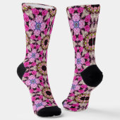 Bloemen zomer roze patroon sokken (Gebogen)