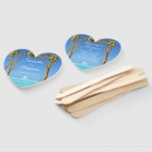 Bloemen Zomer Strand Bruiloft Poort Receptie Handwaaier (Niet-gemonteerd)