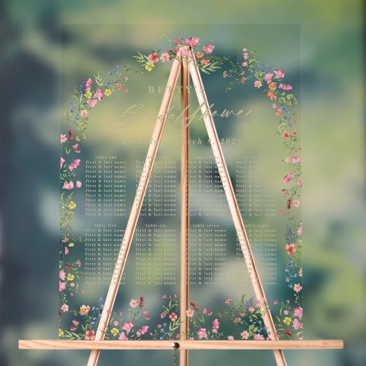 Bloemen Zomer vrijgezellenfeest Tafel Zitplaatsen Acryl Bord (Neutraal)