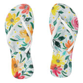 Bloemen Zomer Waterverf Bloemen Illustratie Teenslippers (Voetbed)