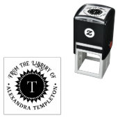 Bloemen Zonnebloem #1 Initiaal Bibliotheek Boeknaa Zelfinktende Stempel (In situ)