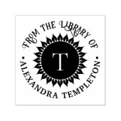 Bloemen Zonnebloem #1 Initiaal Bibliotheek Boeknaa Zelfinktende Stempel (Design)