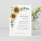 Bloemen Zonnebloem 70e Verjaardagsfeest Eucalyptus Kaart (Staand voorkant)