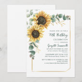 Bloemen Zonnebloem 70e Verjaardagsfeest Eucalyptus Kaart (Voorkant / Achterkant)