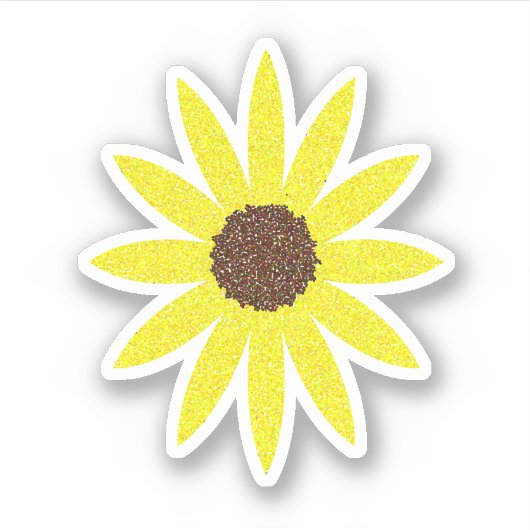 Bloemen Zonnebloem Abstract Goudgeel Sticker (Voorkant)